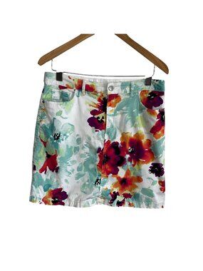 CROFT & BARROW Watercolor Y2K Floral Skort High Waisted Stretch VTG Shorts 12